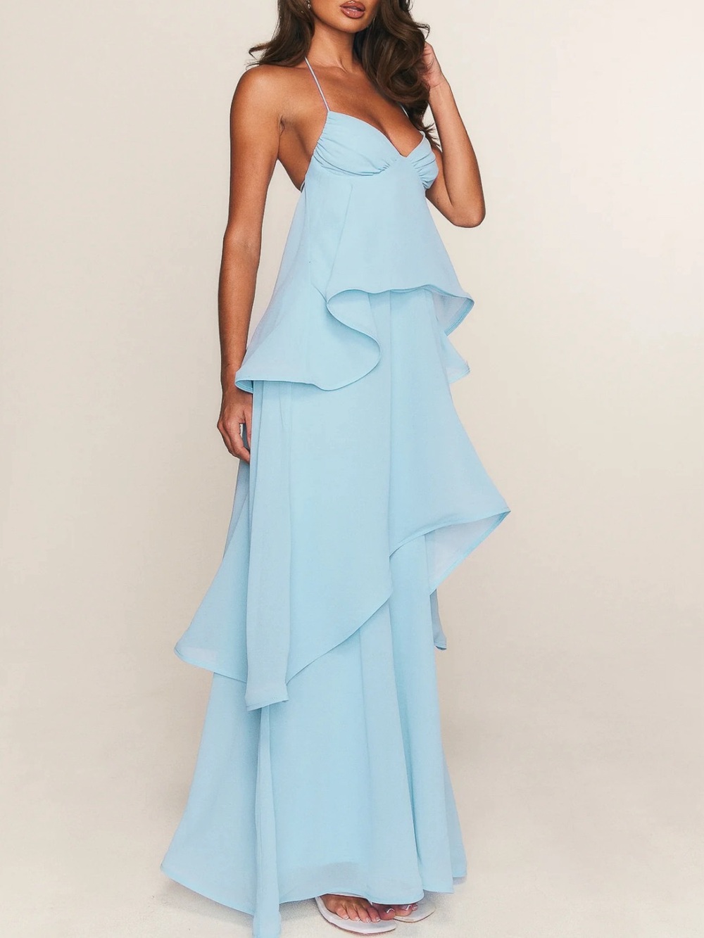White Fox Boutique Light Blue Spaghetti Strap Maxi Dress